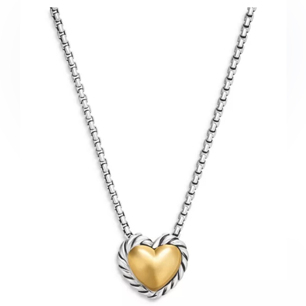 David Yurman Silver and Gold Heart Necklace